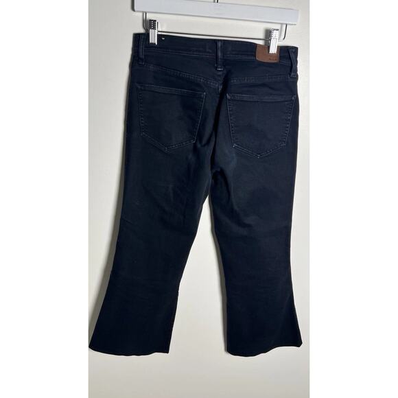MADEWELL Black Denim Stretchy Flea Market Flare High Rise Cropped Jeans Size 28 - Picture 2 of 7